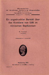 Ein ungedruckter Bericht über das Konklave von 1241 im römischen Septizonium