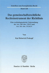 Buchcover Das gemeinschaftsrechtliche Rechtsinstrument der Richtlinie