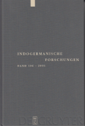 Buchcover Indogermanische Forschungen. 106. Band 2001
