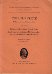 Briefwechsel des Nikolaus von Kues. 4. Sammlung