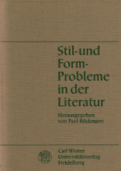 Stil- und Formprobleme in der Literatur