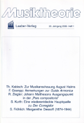 Musiktheorie. 20. Jahrgang 2005 · Heft 1