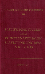Slavistische Studien zum IX. internationalen Slavistenkongreß in Kiev 1983
