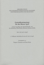 Gottesdienstmenäum für den Monat April auf der Grundlage der Handschrift Sin. 165 des Staatlichen Historischen Museums Moskau (GIM). Historisch-kritische Edition. Teil 3: 20. bis 30. April. 2. Teilband