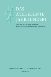 Das Achtzehnte Jahrhundert. Jahrgang 31, Heft 1