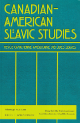 Canadian-American Slavic Studies/Revue canadienne américaine d'études slaves. Volume 56,2 (2022)