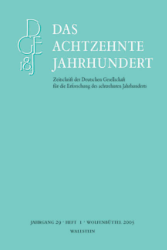 Das Achtzehnte Jahrhundert. Jahrgang 29, Heft 1