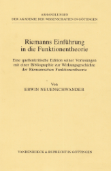Riemanns Einführung in die Funktionentheorie
