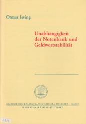 Buchcover Unabhängigkeit der Notenbank und Geldwertstabililtät