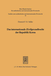 Das internationale Zivilprozeßrecht der Republik Korea