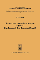 Konzern und Unternehmensgruppe in Japan - Regelung nach dem deutschen Modell?