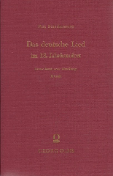 Das deutsche Lied im 18. Jahrhundert. Band I.1