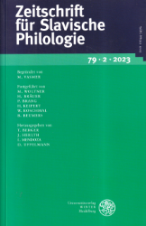Zeitschrift für Slavische Philologie. Band 79 · Heft 2 · 2023