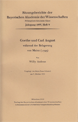 Zwei Schriften zu Carl August und Goethe