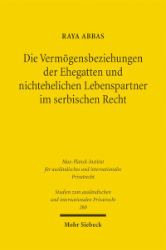 Buchcover Die Vermögensbeziehungen der Ehegatten und nichtehelichen Lebenspartner im serbischen ...
