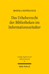 Buchcover Das Urheberrecht der Bibliotheken im Informationszeitalter