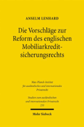 Buchcover Die Vorschläge zur Reform des englischen Mobiliarkreditsicherungsrechts