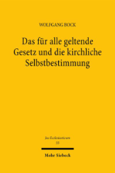 Buchcover Das für alle geltende Gesetz und die kirchliche Selbstbestimmung