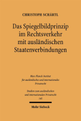 Buchcover Das Spiegelbildprinzip im Rechtsverkehr mit ausländischen Staatenverbindungen