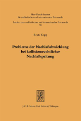 Buchcover Probleme der Nachlaßabwicklung bei kollisionsrechtlicher Nachlaßspaltung