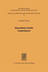 Buchcover Einzelstatut bricht Gesamtstatut