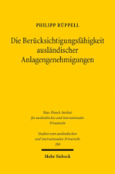 Buchcover Die Berücksichtigungsfähigkeit ausländischer Anlagengenehmigungen