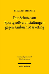 Buchcover Der Schutz von Sportgroßveranstaltungen gegen Ambush Marketing