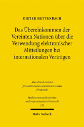 Buchcover Das Übereinkommen der Vereinten Nationen über die Verwendung elektronischer Mitteilungen ...
