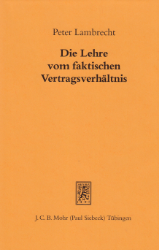 Buchcover Die Lehre vom faktischen Vertragsverhältnis