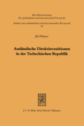 Buchcover Ausländische Direktinvestitionen in der Tschechischen Republik