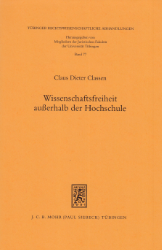 Buchcover Wissenschaftsfreiheit außerhalb der Hochschule