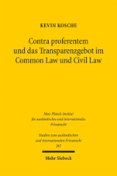Buchcover Contra proferentem und das Transparenzgebot im Common Law und Civil Law
