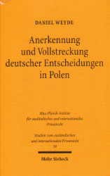 Buchcover Anerkennung und Vollstreckung deutscher Entscheidungen in Polen