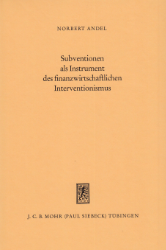 Buchcover Subventionen als Instrument des finanzwirtschaftlichen Interventionismus