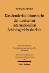 Buchcover Das Sonderkollisionsrecht der deutschen internationalen Schiedsgerichtsbarkeit