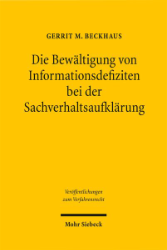 Buchcover Die Bewältigung von Informationsdefiziten bei der Sachverhaltsaufklärung