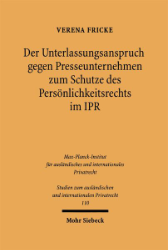 Buchcover Der Unterlassungsanspruch gegen Presseunternehmen zum Schutze des Persönlichkeitsrechts ...