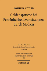 Buchcover Geldansprüche bei Persönlichkeitsverletzungen durch Medien