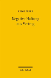 Buchcover Negative Haftung aus Vertrag