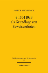 Buchcover [Paragraph] § 1004 BGB als Grundlage von Beweisverboten