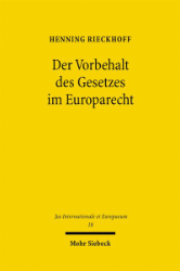 Buchcover Der Vorbehalt des Gesetzes im Europarecht