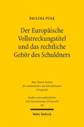 Buchcover Der Europäische Vollstreckungstitel und das rechtliche Gehör des Schuldners