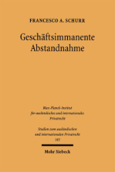 Buchcover Geschäftsimmanente Abstandnahme