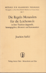 Buchcover Die Regeln Menanders für die Leichenrede
