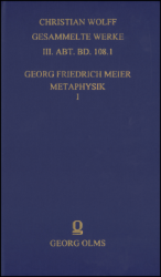 Buchcover Metaphysik. Erster Theil: Die Ontologie