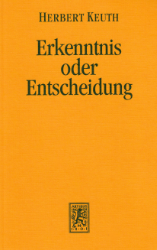 Buchcover Erkenntnis oder Entscheidung