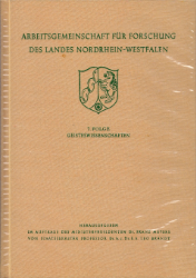 Arbeitsgemeinschaft für Forschung des Landes Nordrhein-Westfalen. Geisteswissenschaften; Band 7