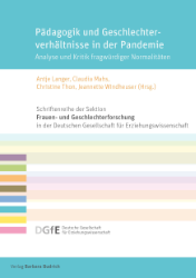 Buchcover Pädagogik und Geschlechterverhältnisse in der Pandemie