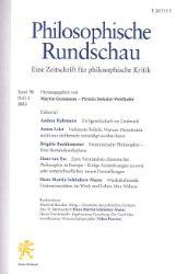 Buchcover PhR - Philosophische Rundschau. Band 70 (2023), Heft 1