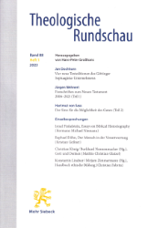Buchcover ThR - Theologische Rundschau. Jahrgang 88 (2023), Heft 1